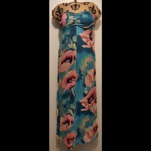 Xhilaration Floral Strapless Maxi Dress